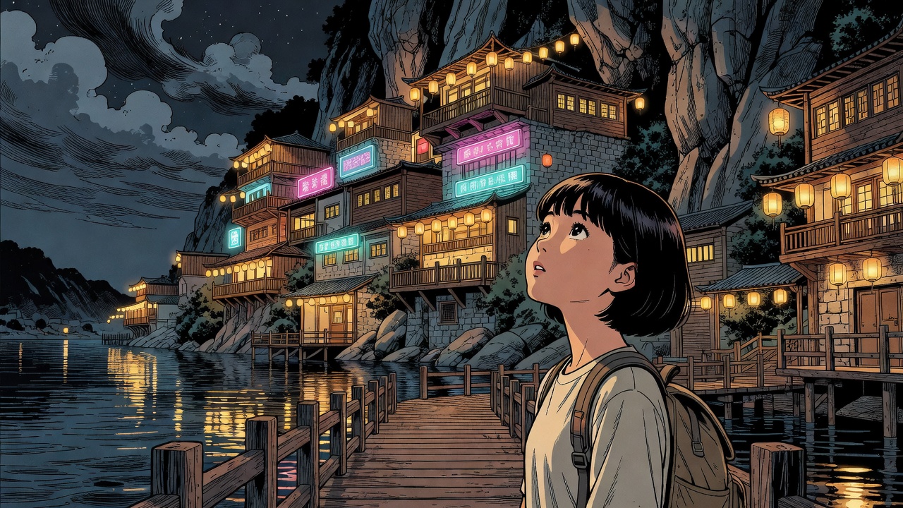 夜船靠岸