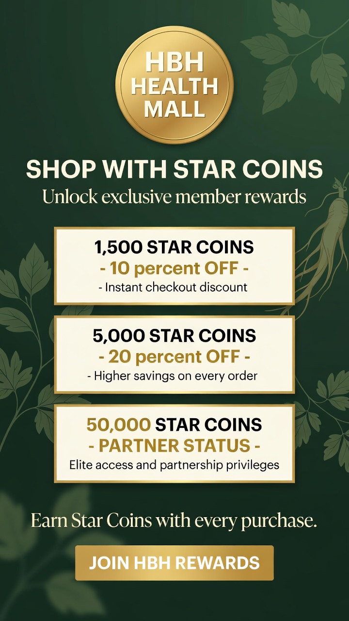 HBH Health Mall Star Coins rewards poster